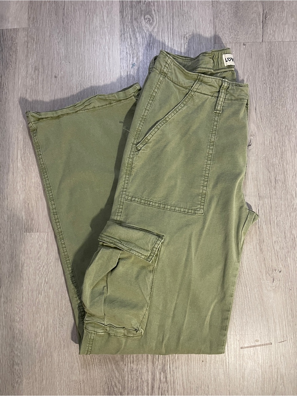 LOVEGEN Olive Green Utility Cargo Pants | Size 3/27 | Tencel Blend